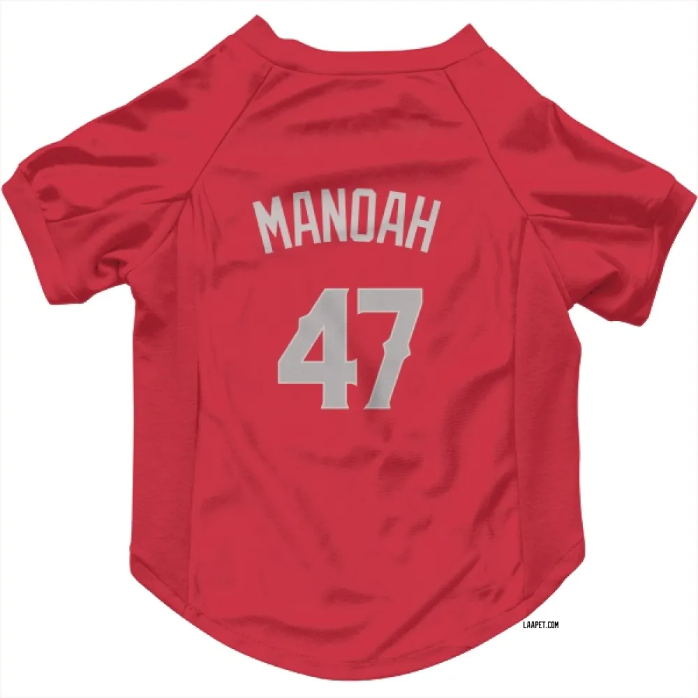 Los Angeles Angels Alek Manoah Red Gray Pet Jersey for Dog & Cat