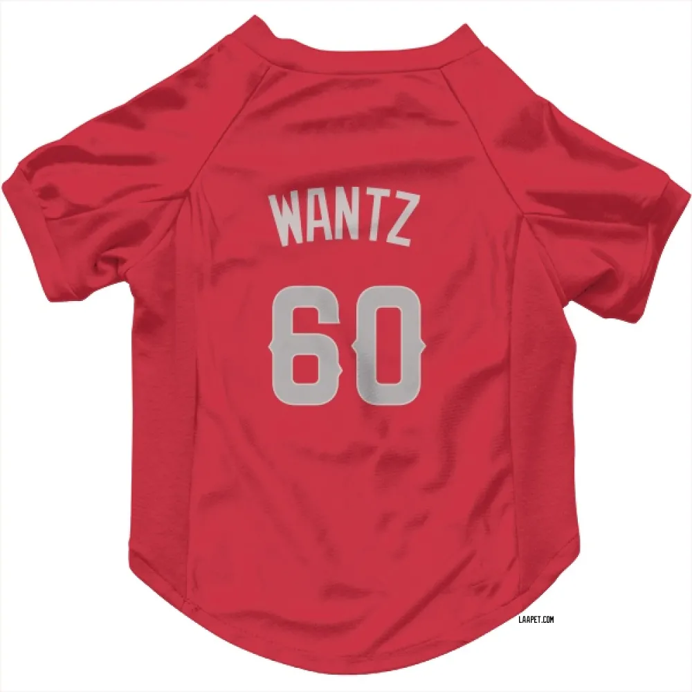 Los Angeles Angels Andrew Wantz Red Gray Pet Jersey for Dog & Cat