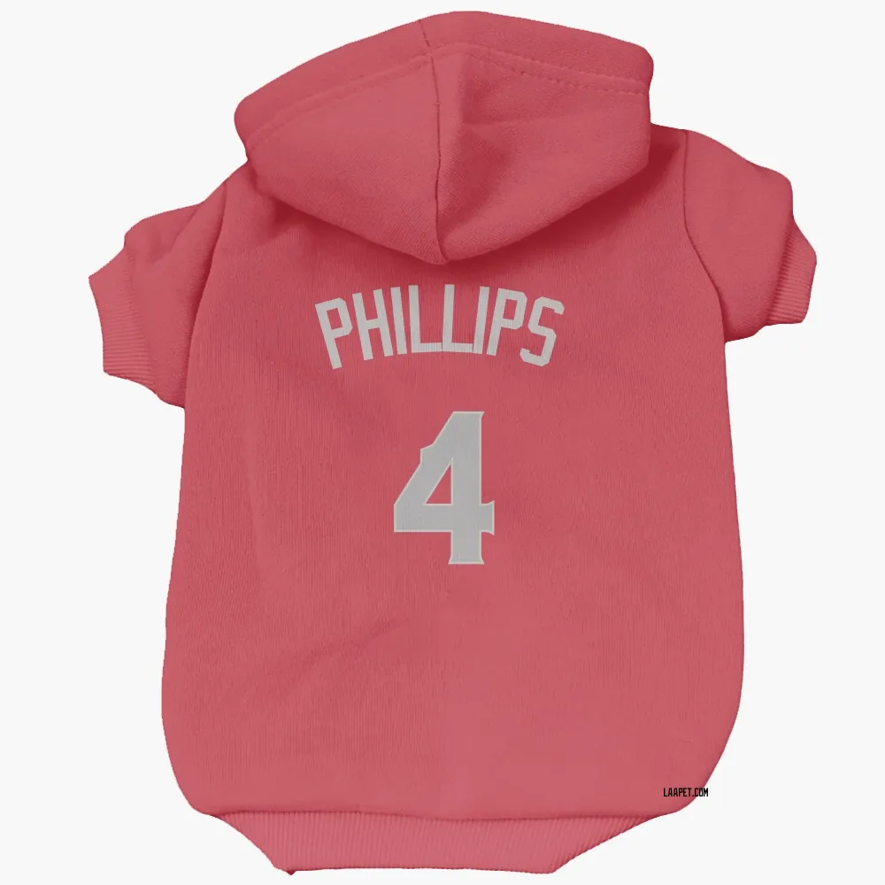 Los Angeles Angels Brett Phillips Red Gray Pet Hoodie for Dog & Cat