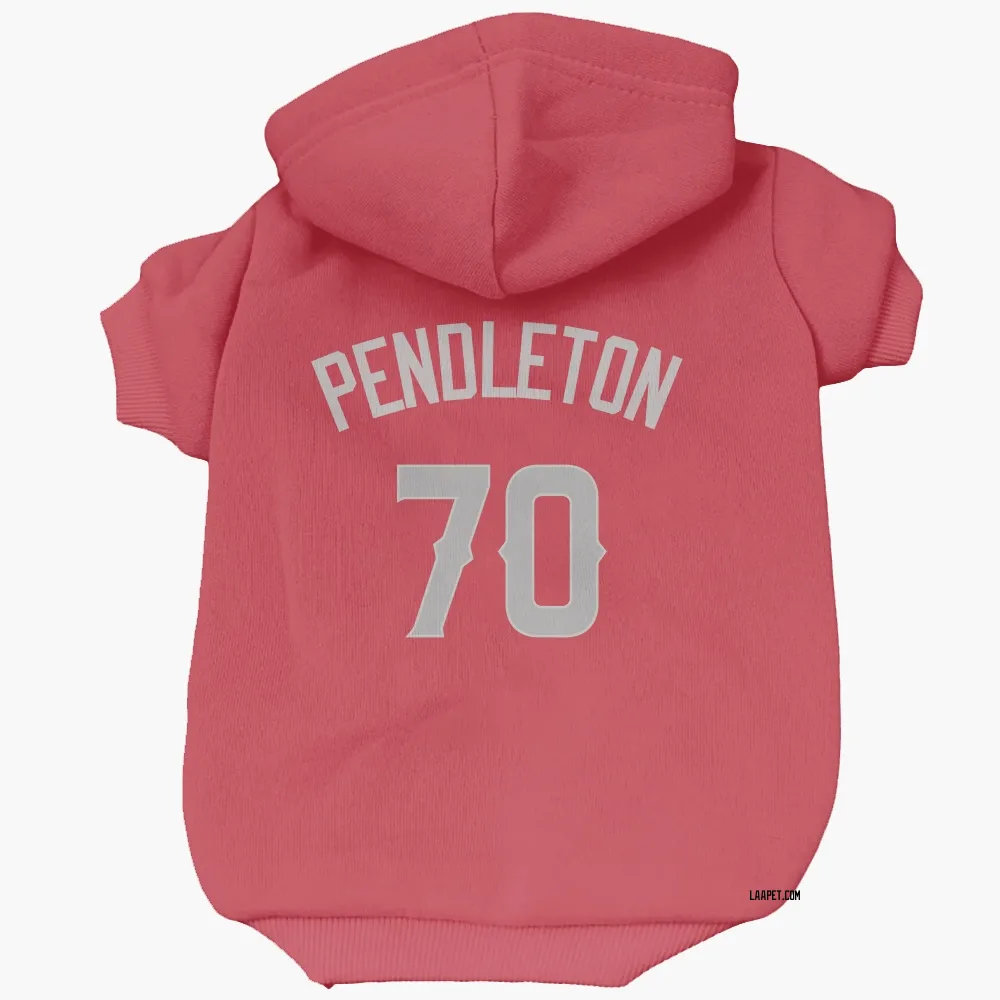 Los Angeles Angels Caleb Pendleton Red Gray Pet Hoodie for Dog & Cat