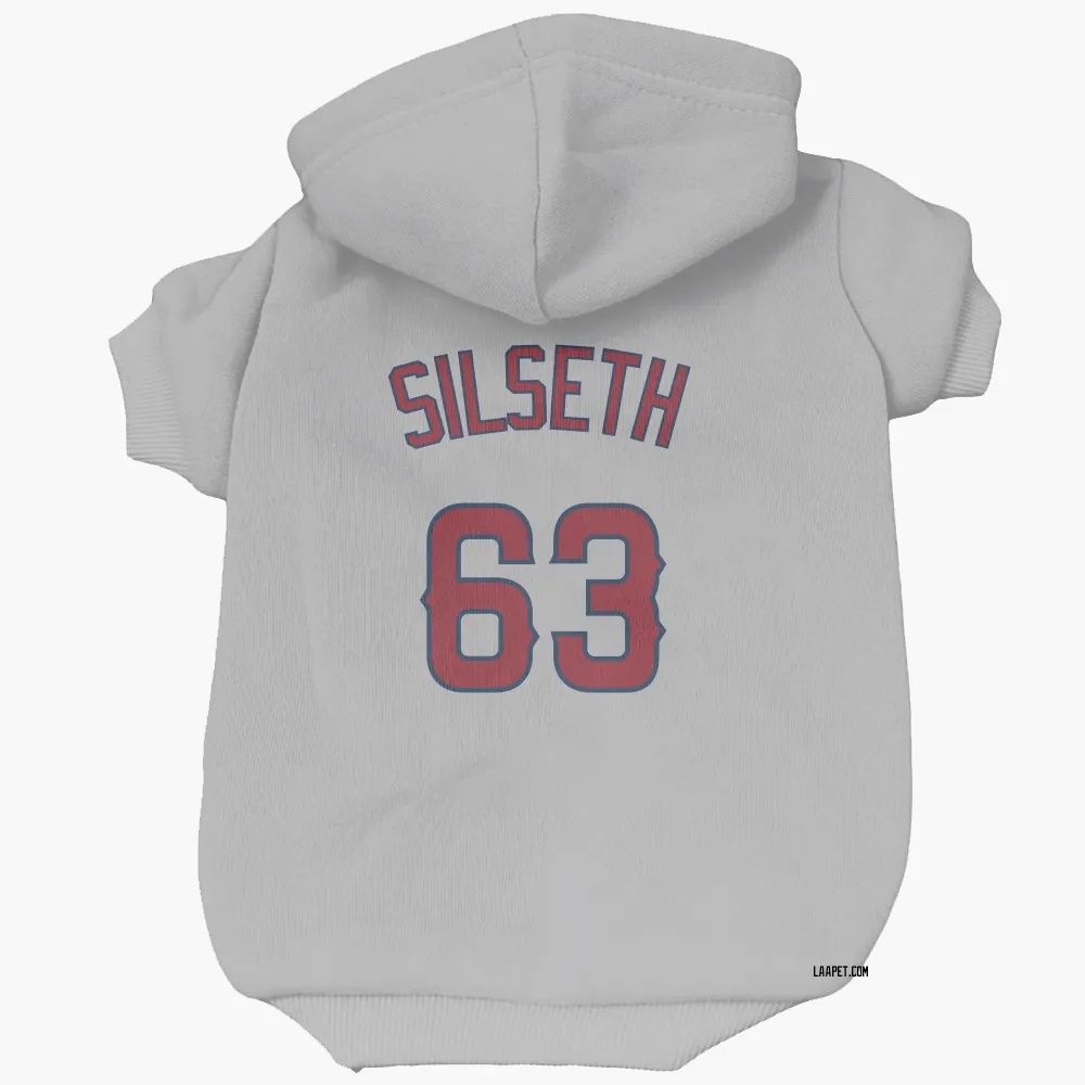 Los Angeles Angels Chase Silseth Gray Pet Hoodie for Dog & Cat
