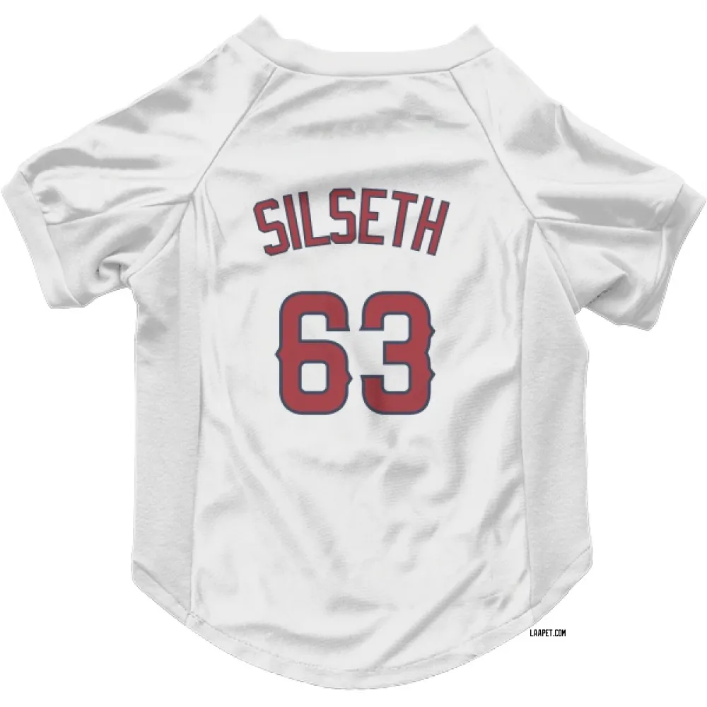 Los Angeles Angels Chase Silseth White Pet Jersey for Dog & Cat