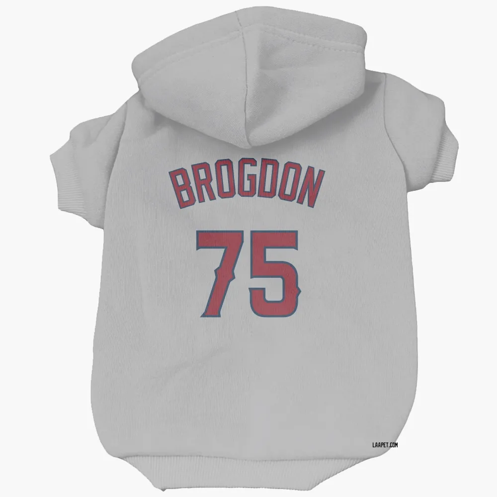 Los Angeles Angels Connor Brogdon Gray Pet Hoodie for Dog & Cat