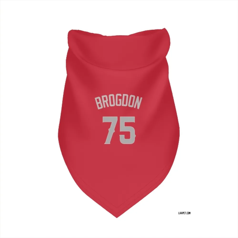 Los Angeles Angels Connor Brogdon Red Gray Pet Bandana for Dog & Cat