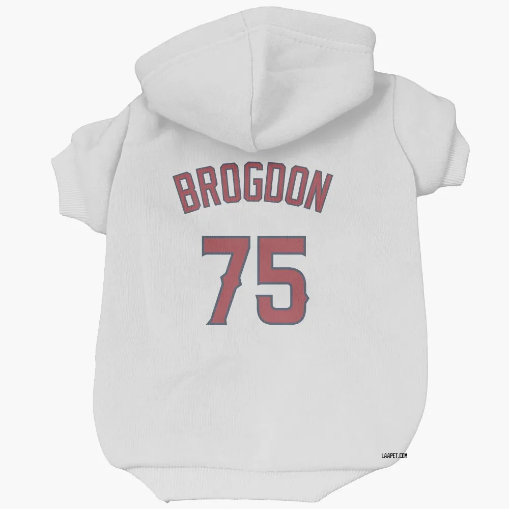 Los Angeles Angels Connor Brogdon White Pet Hoodie for Dog & Cat