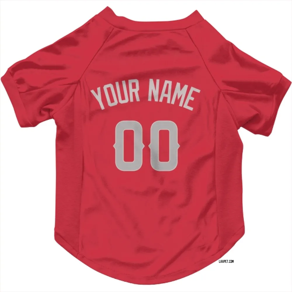Los Angeles Angels Custom Red Gray Pet Jersey for Dog & Cat