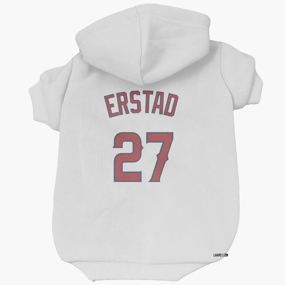 Los Angeles Angels Darin Erstad White Pet Hoodie for Dog & Cat
