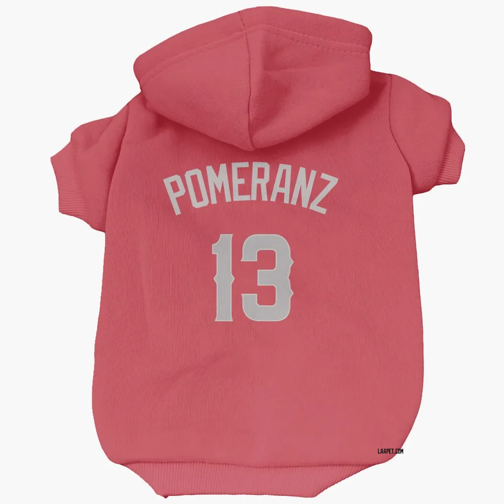 Los Angeles Angels Drew Pomeranz Red Gray Pet Hoodie for Dog & Cat