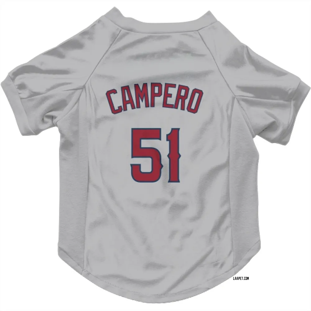 Los Angeles Angels Gustavo Campero Gray Pet Jersey for Dog & Cat