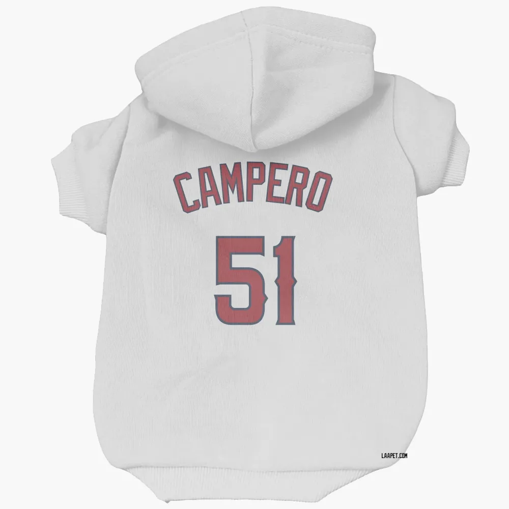 Los Angeles Angels Gustavo Campero White Pet Hoodie for Dog & Cat