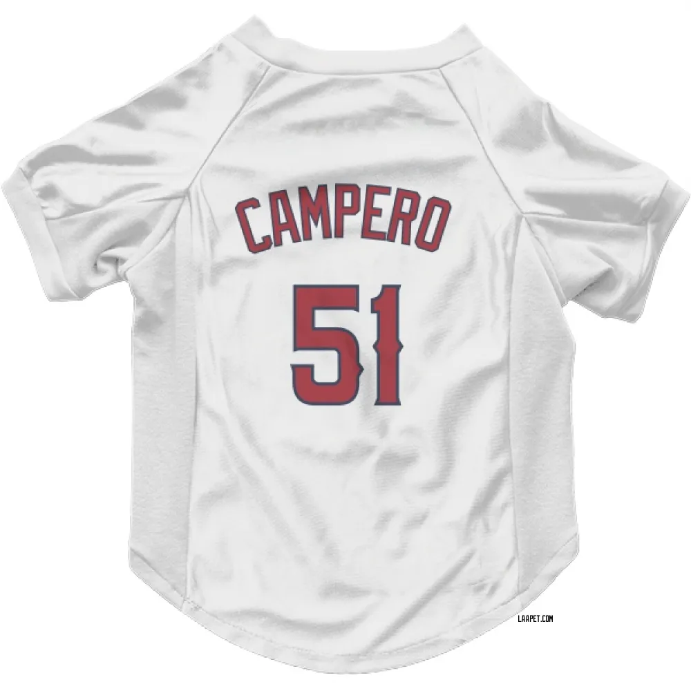 Los Angeles Angels Gustavo Campero White Pet Jersey for Dog & Cat