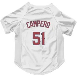 Los Angeles Angels Gustavo Campero White Pet Jersey for Dog & Cat