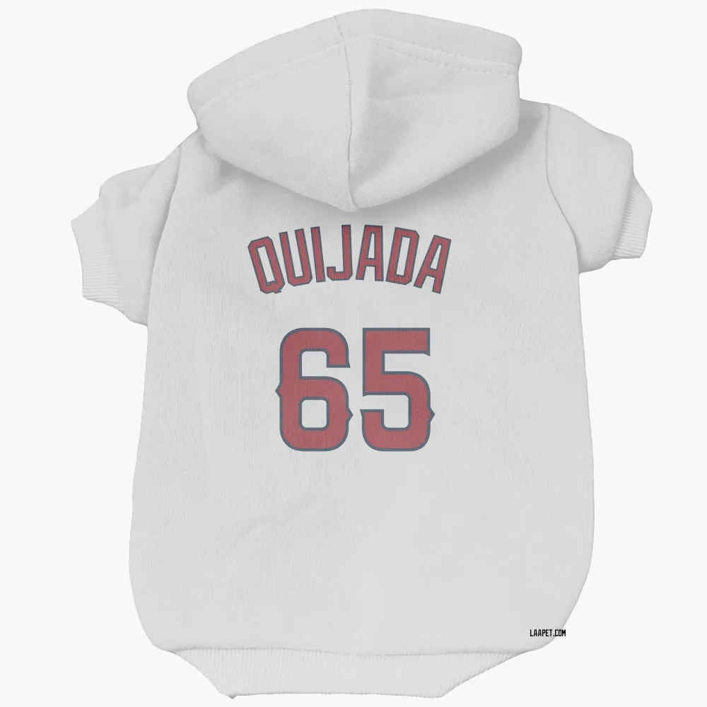 Los Angeles Angels Jose Quijada White Pet Hoodie for Dog & Cat