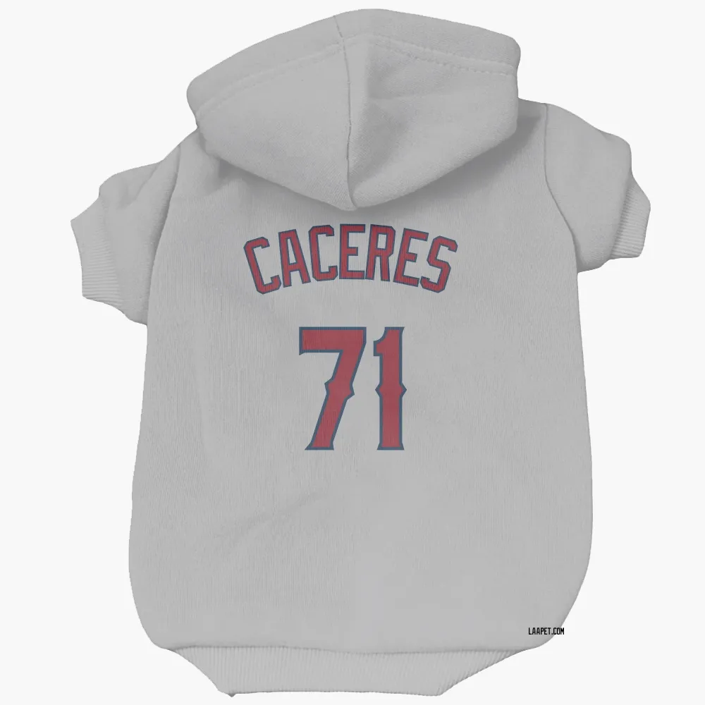Los Angeles Angels Kelvin Caceres Gray Pet Hoodie for Dog & Cat