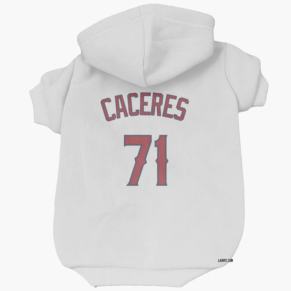 Los Angeles Angels Kelvin Caceres White Pet Hoodie for Dog & Cat
