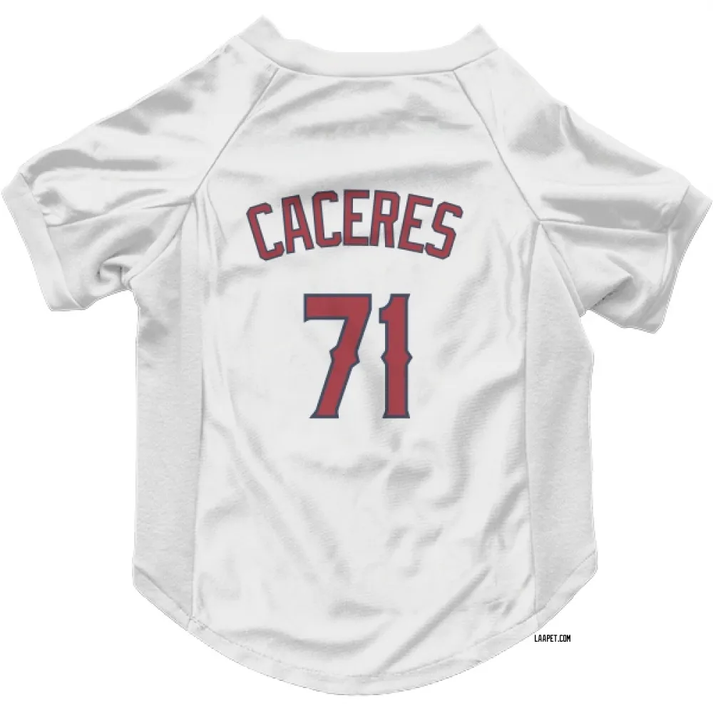 Los Angeles Angels Kelvin Caceres White Pet Jersey for Dog & Cat