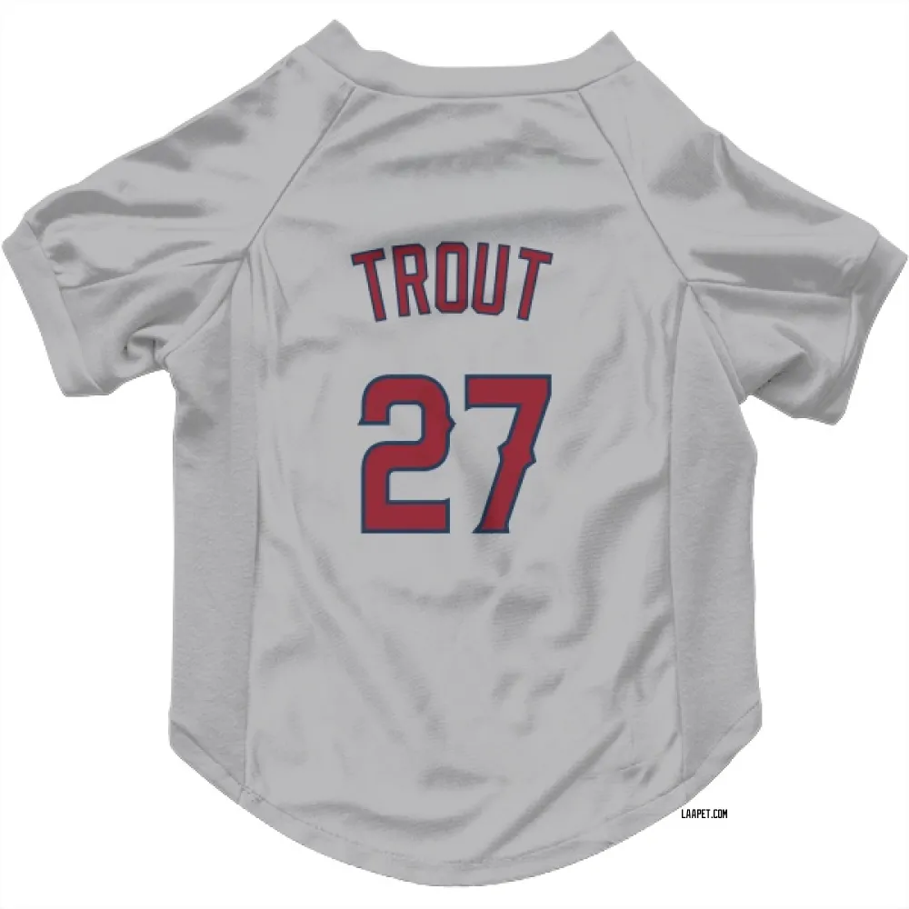 Los Angeles Angels Mike Trout Gray Pet Jersey for Dog & Cat