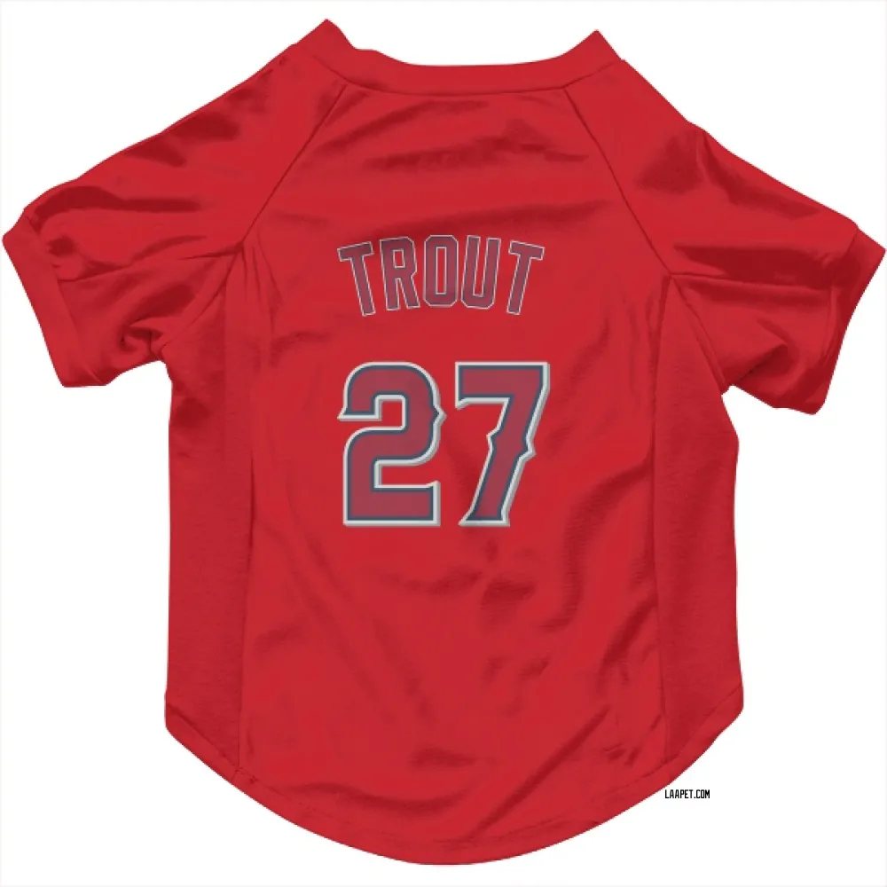 Los Angeles Angels Mike Trout Red Pet Jersey for Dog & Cat