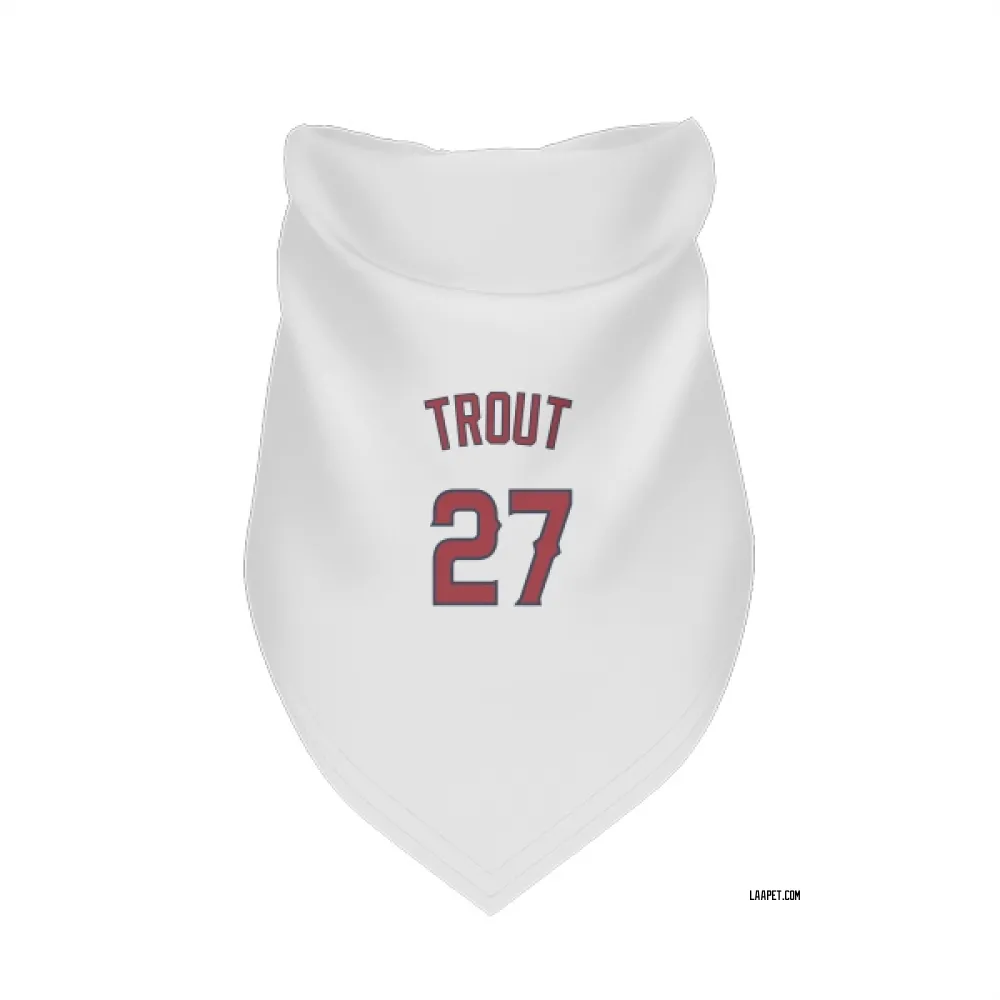 Los Angeles Angels Mike Trout White Pet Bandana for Dog & Cat