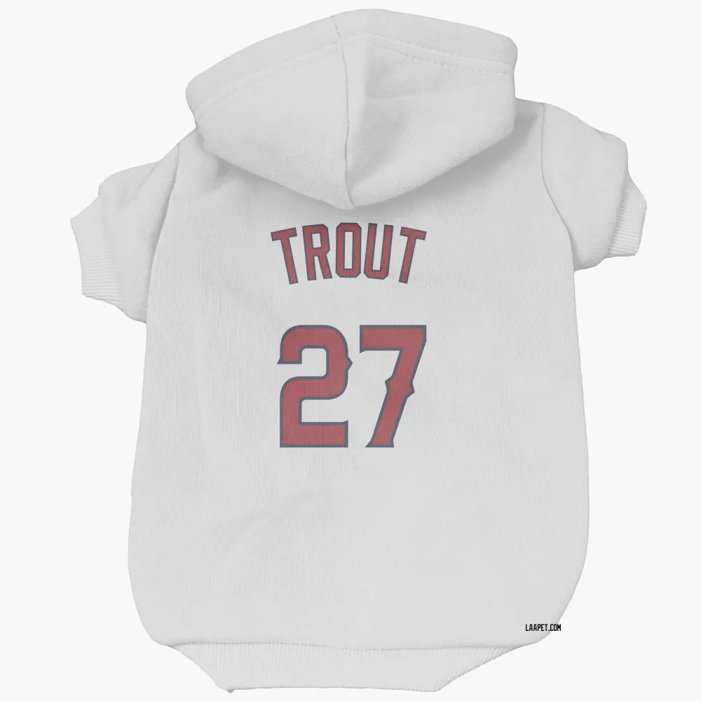 Los Angeles Angels Mike Trout White Pet Hoodie for Dog & Cat