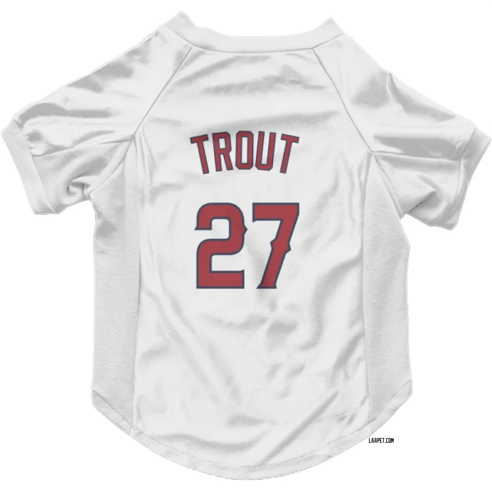 Los Angeles Angels Mike Trout White Pet Jersey for Dog & Cat