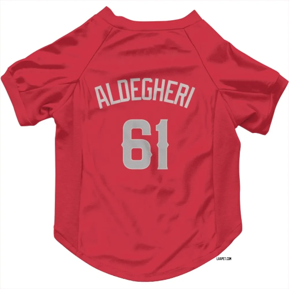 Los Angeles Angels Sam Aldegheri Red Gray Pet Jersey for Dog & Cat