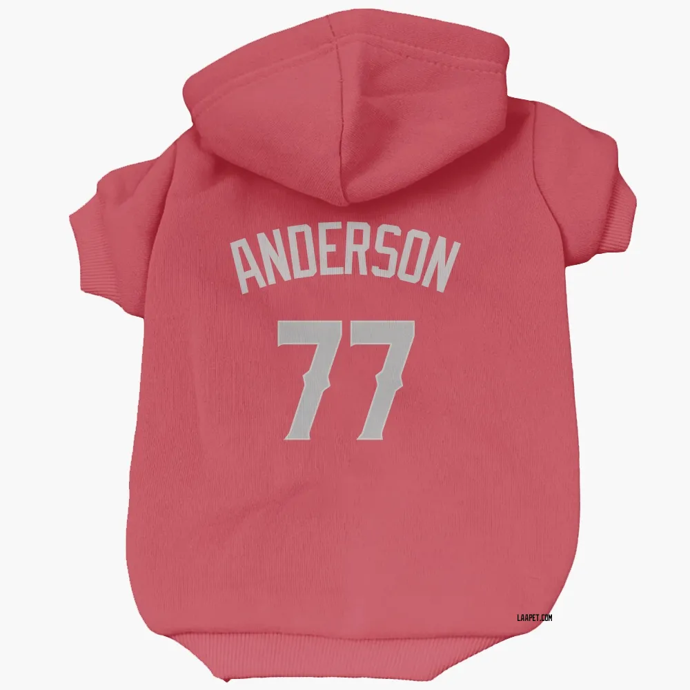 Los Angeles Angels Tim Anderson Red Gray Pet Hoodie for Dog & Cat