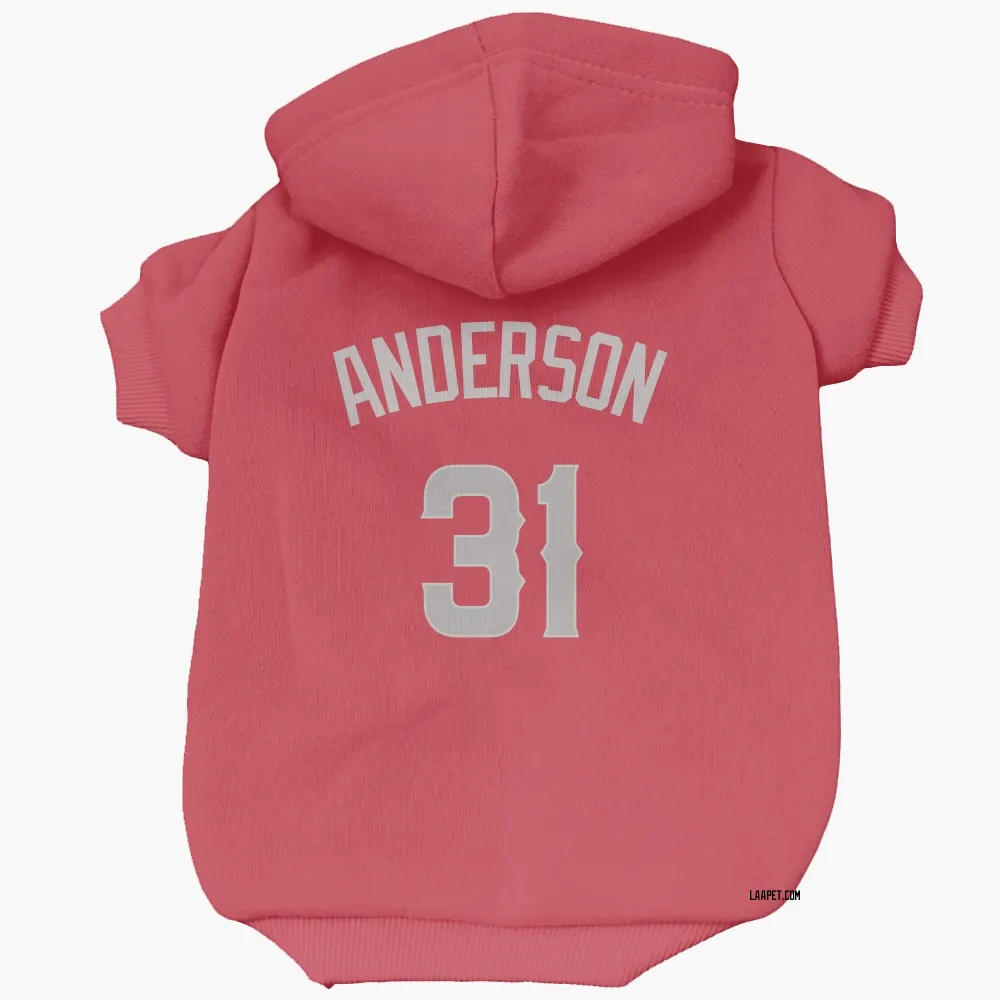 Los Angeles Angels Tyler Anderson Red Gray Pet Hoodie for Dog & Cat