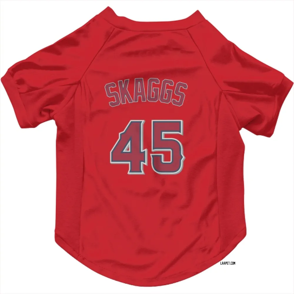 Los Angeles Angels Tyler Skaggs Red Pet Jersey for Dog & Cat