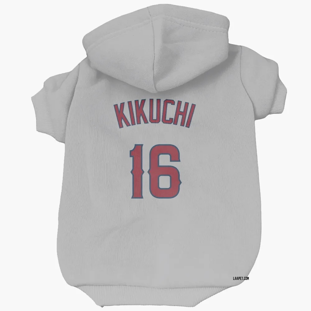 Los Angeles Angels Yusei Kikuchi Gray Pet Hoodie for Dog & Cat